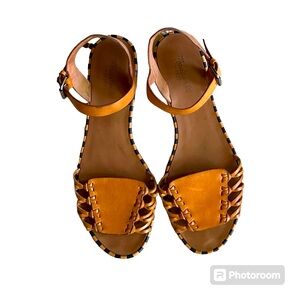 Madewell Mariam Sandal Huarache Brown Leather in Brandy Size 9.5
